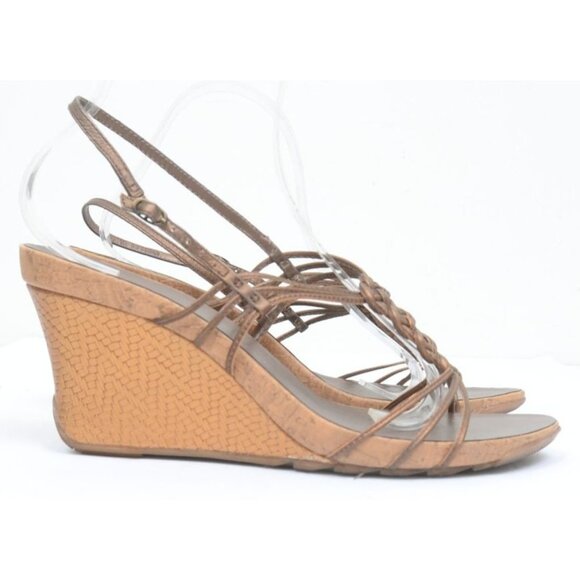 Kenneth Cole Braided Slingback Leather Strappy Wedge Sandals Women's 10 - Picture 2 of 6